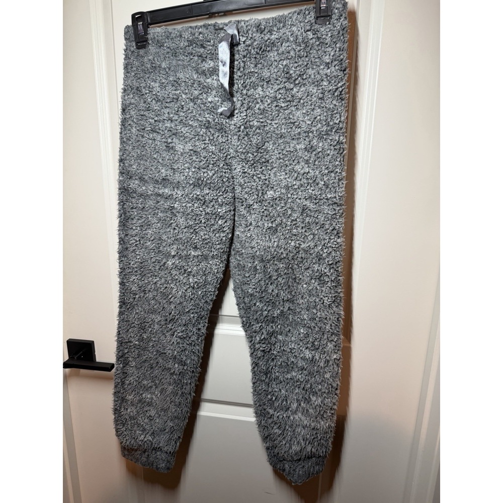 Weekending Women's Gray Fleece Jogger Pants Tapered Drawstring Logo S